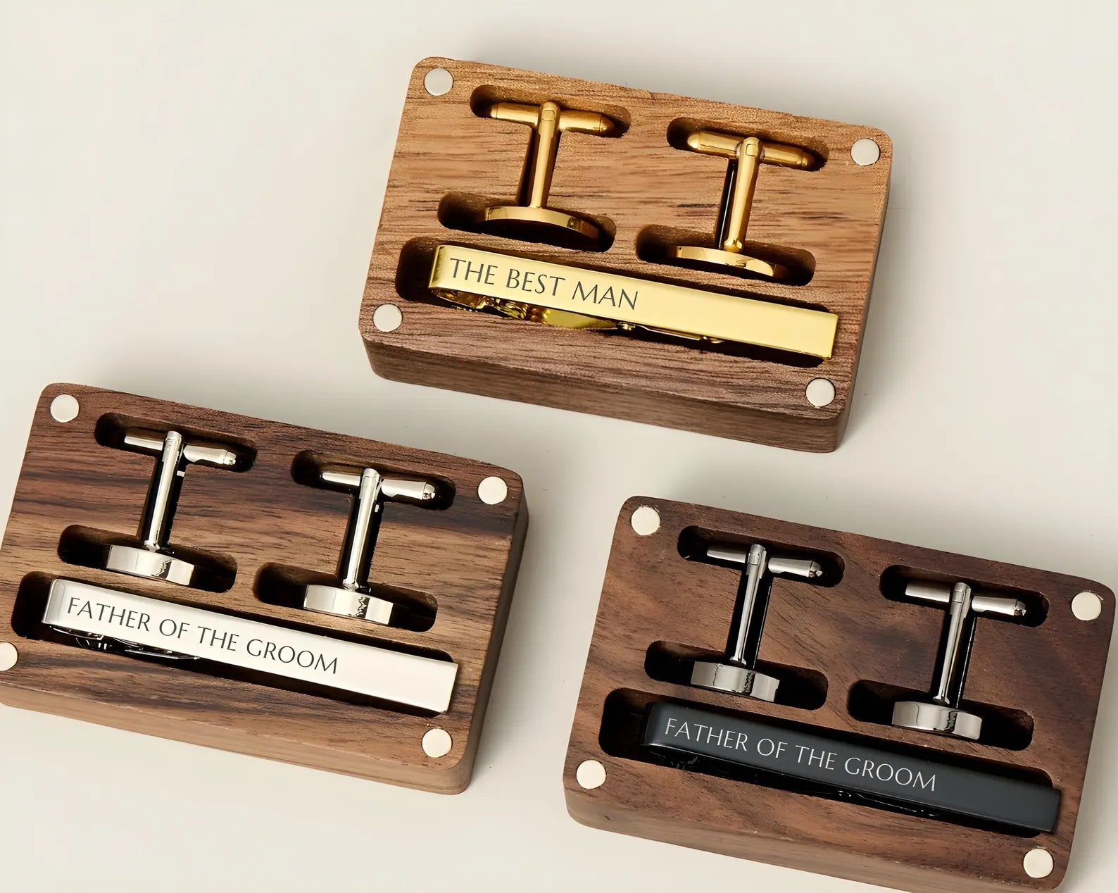 Custom Engraved Cufflinks for Men (Groom / Groomsmen / Husband / Dad)