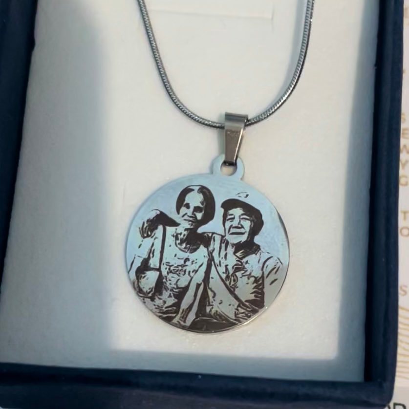 Engraved Photo Memory Necklace