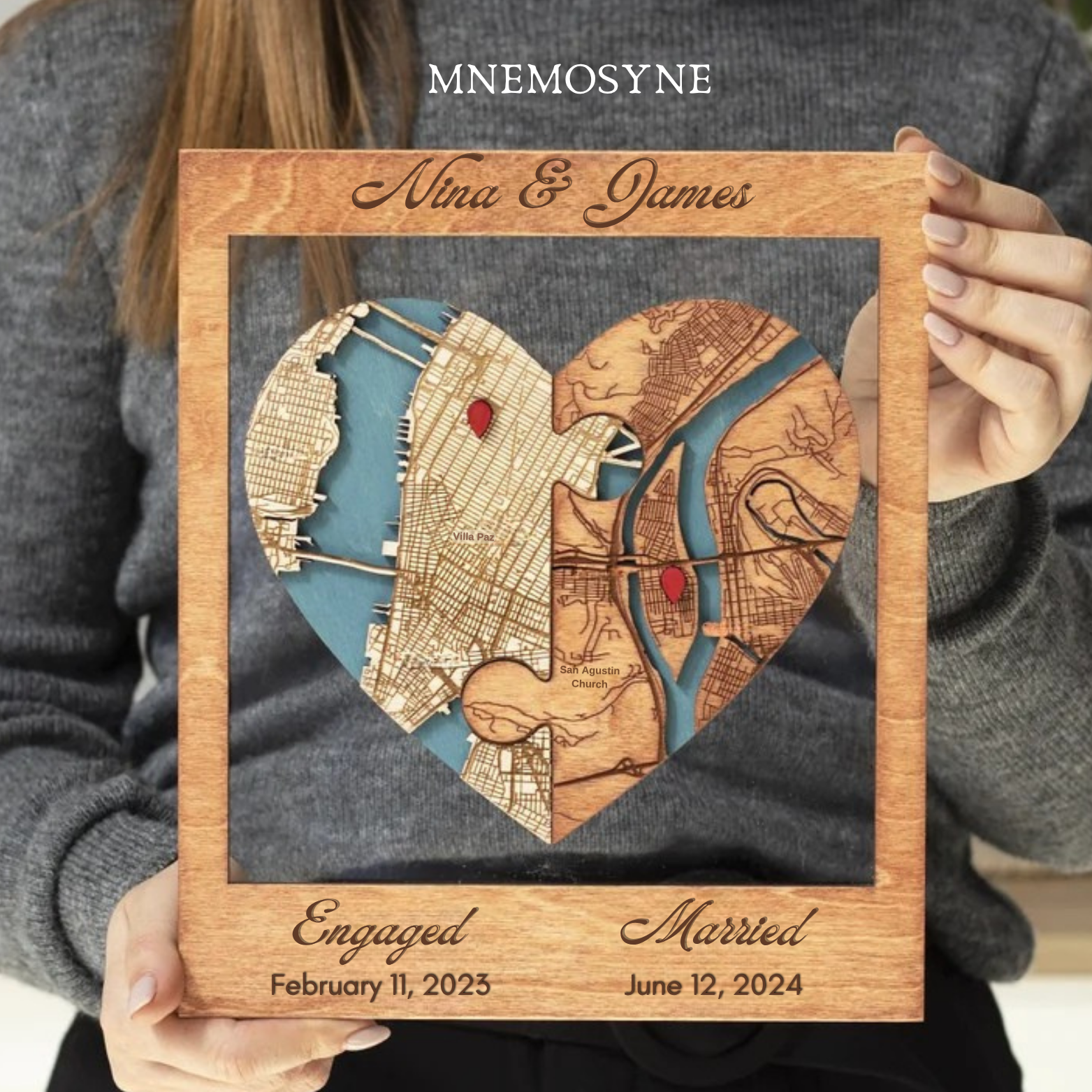 Wedding Heart Map for Couples