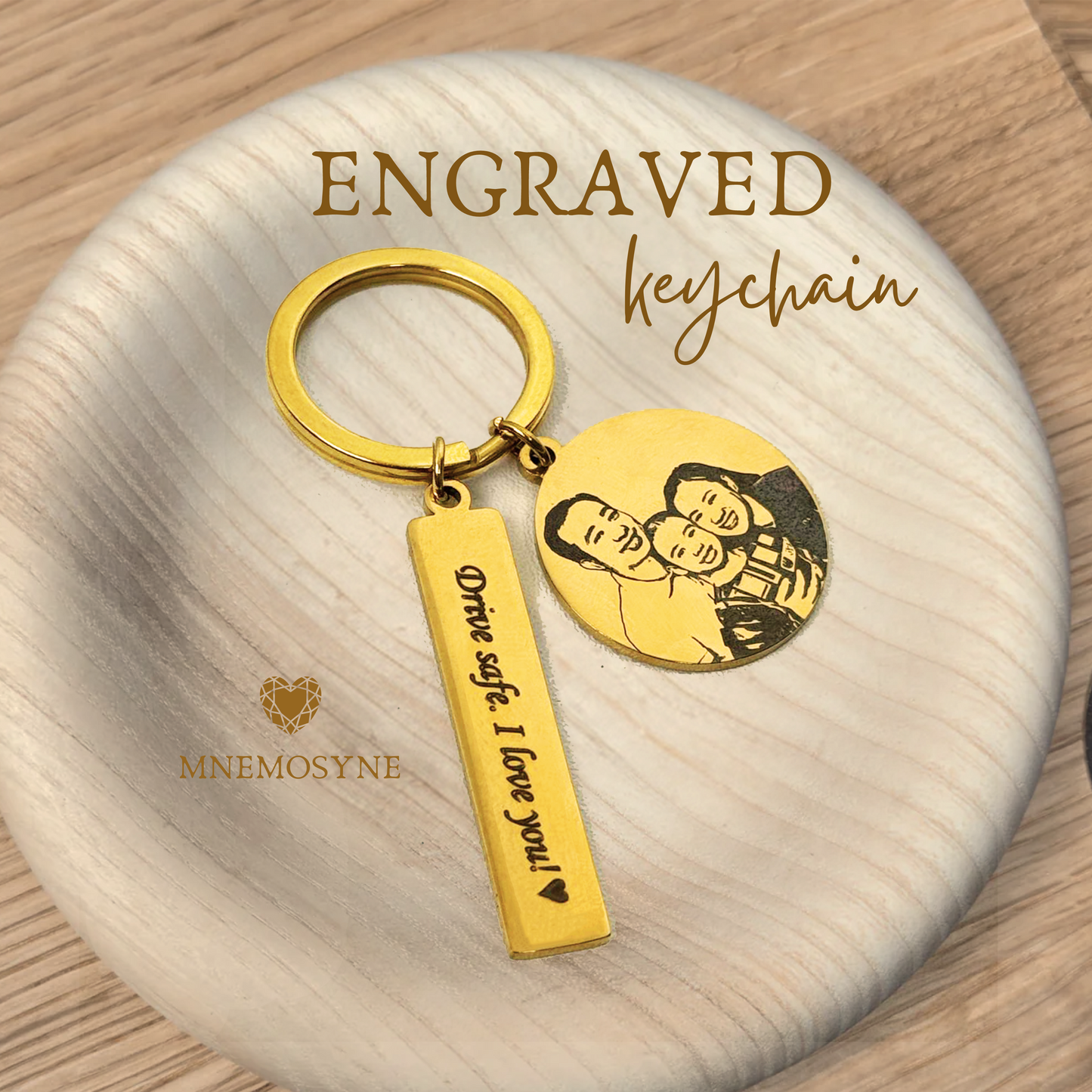 Engraved Photo Keychain