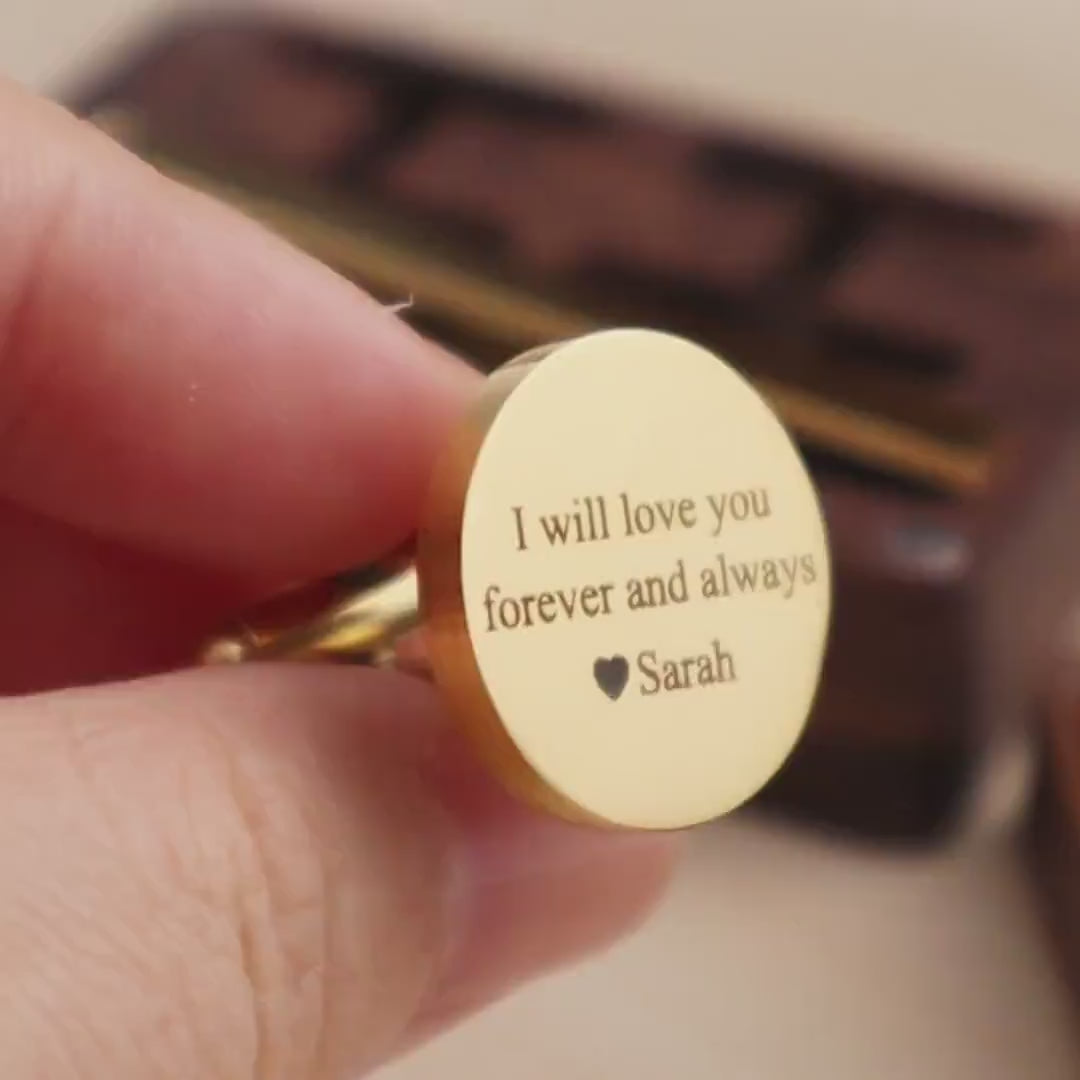 Custom Engraved Cufflinks for Men (Groom / Groomsmen / Husband / Dad)