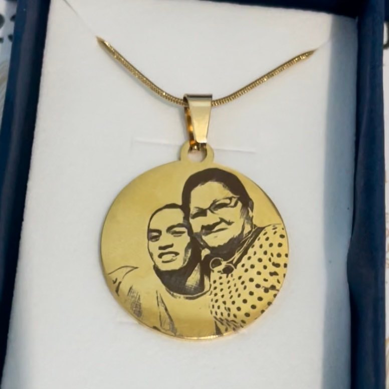 Engraved Photo Memory Necklace
