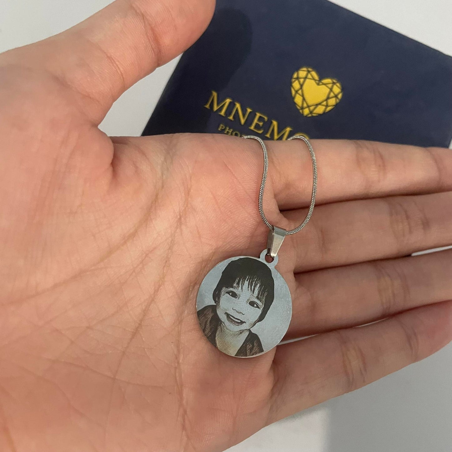 Engraved Photo Memory Necklace